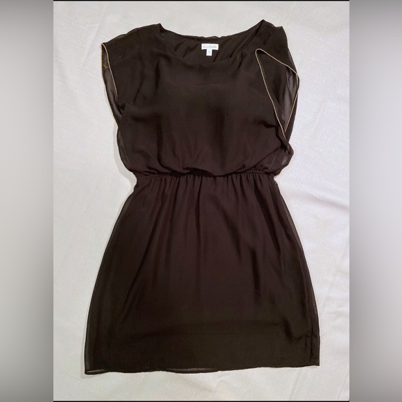 Black Charming Charlie dress with gold embellishment along sleeves - Picture 1 of 6